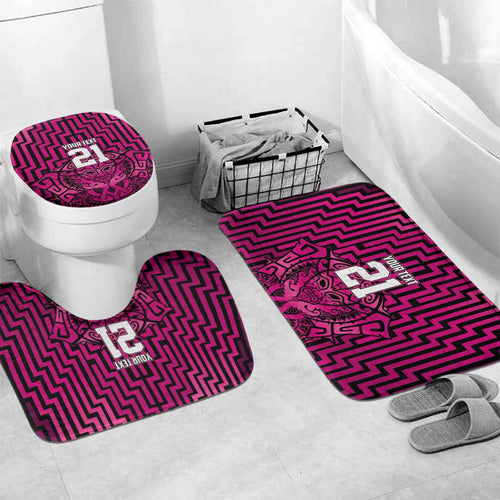 Custom Basketball New Zealand Bathroom Set Pink Maori Ta Moko Indigenous - Aussie Hoodie