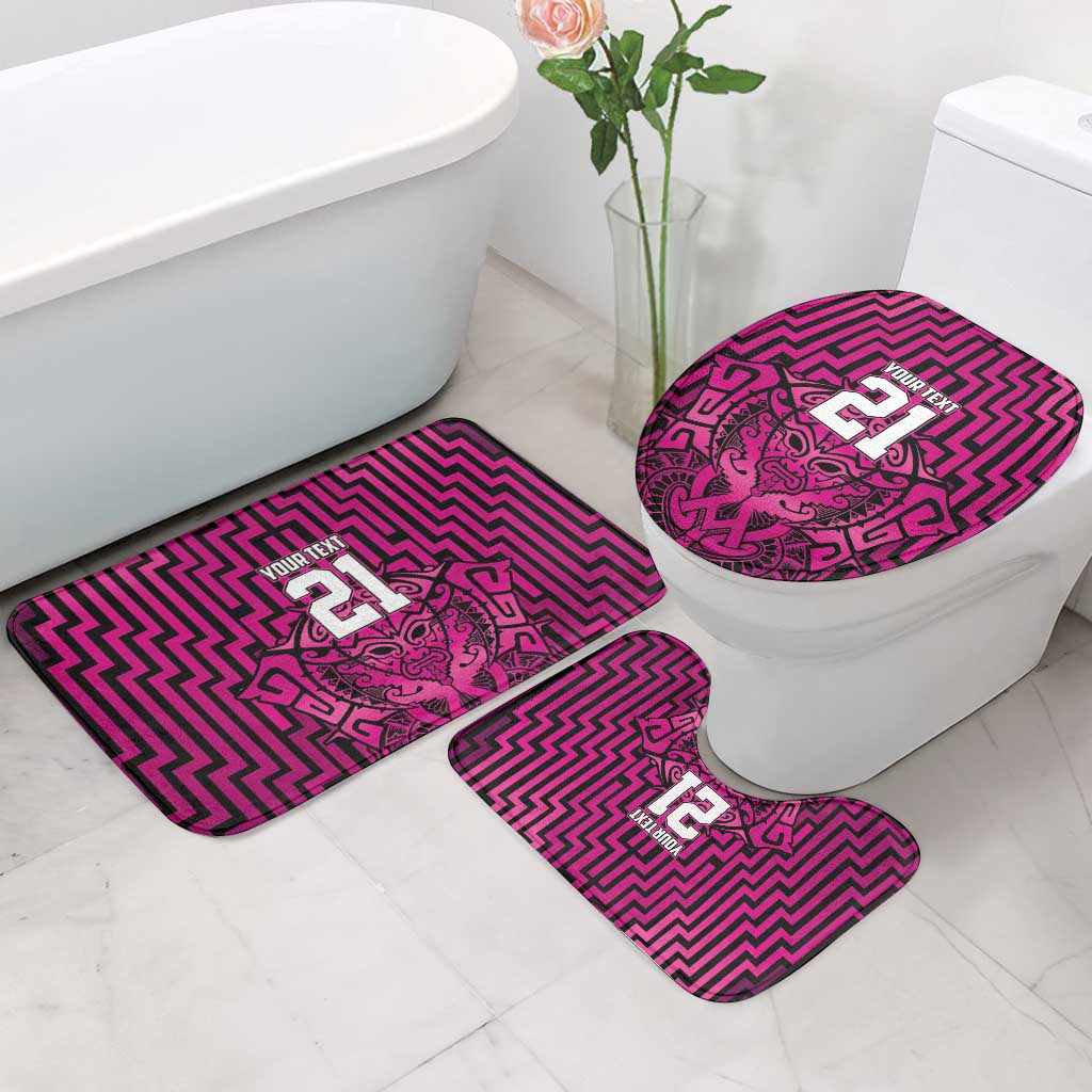 Custom Basketball New Zealand Bathroom Set Pink Maori Ta Moko Indigenous - Aussie Hoodie