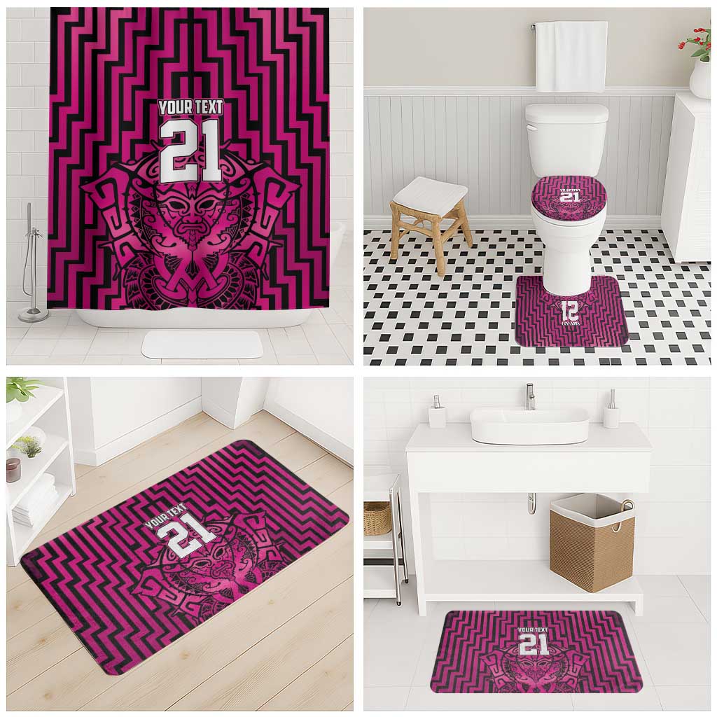 Custom Basketball New Zealand Bathroom Set Pink Maori Ta Moko Indigenous - Aussie Hoodie