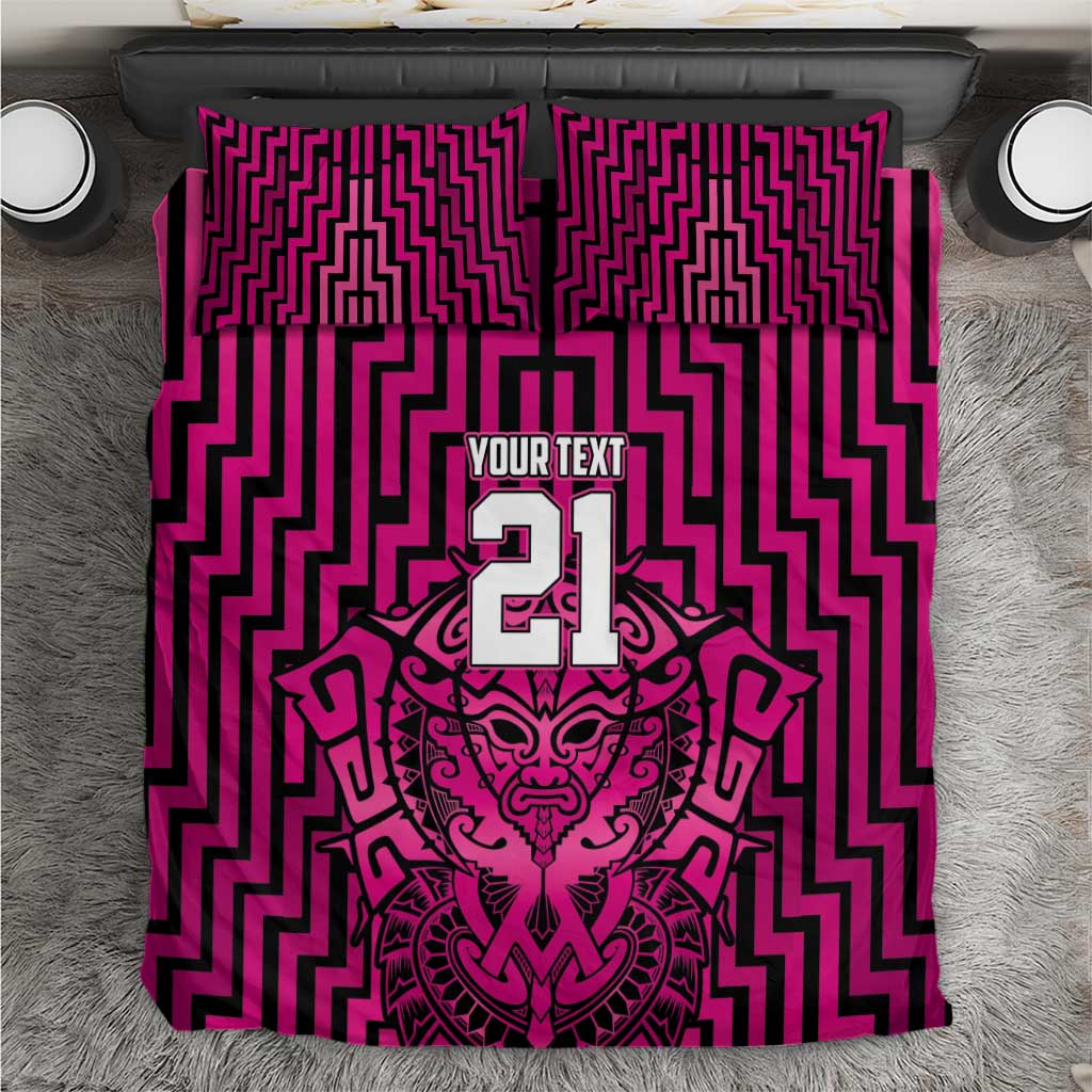 Custom Basketball New Zealand Bedding Set Pink Maori Ta Moko Indigenous - Aussie Hoodie