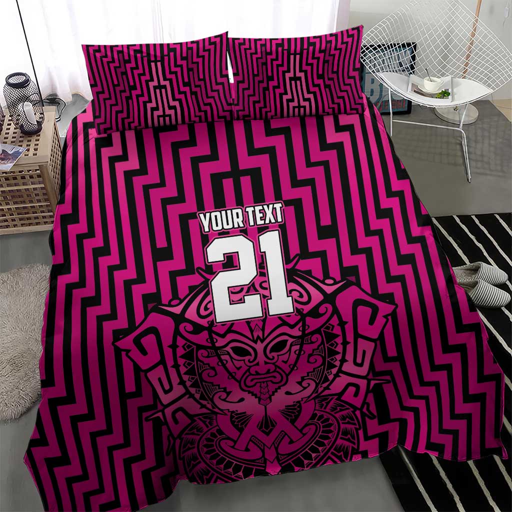 Custom Basketball New Zealand Bedding Set Pink Maori Ta Moko Indigenous - Aussie Hoodie