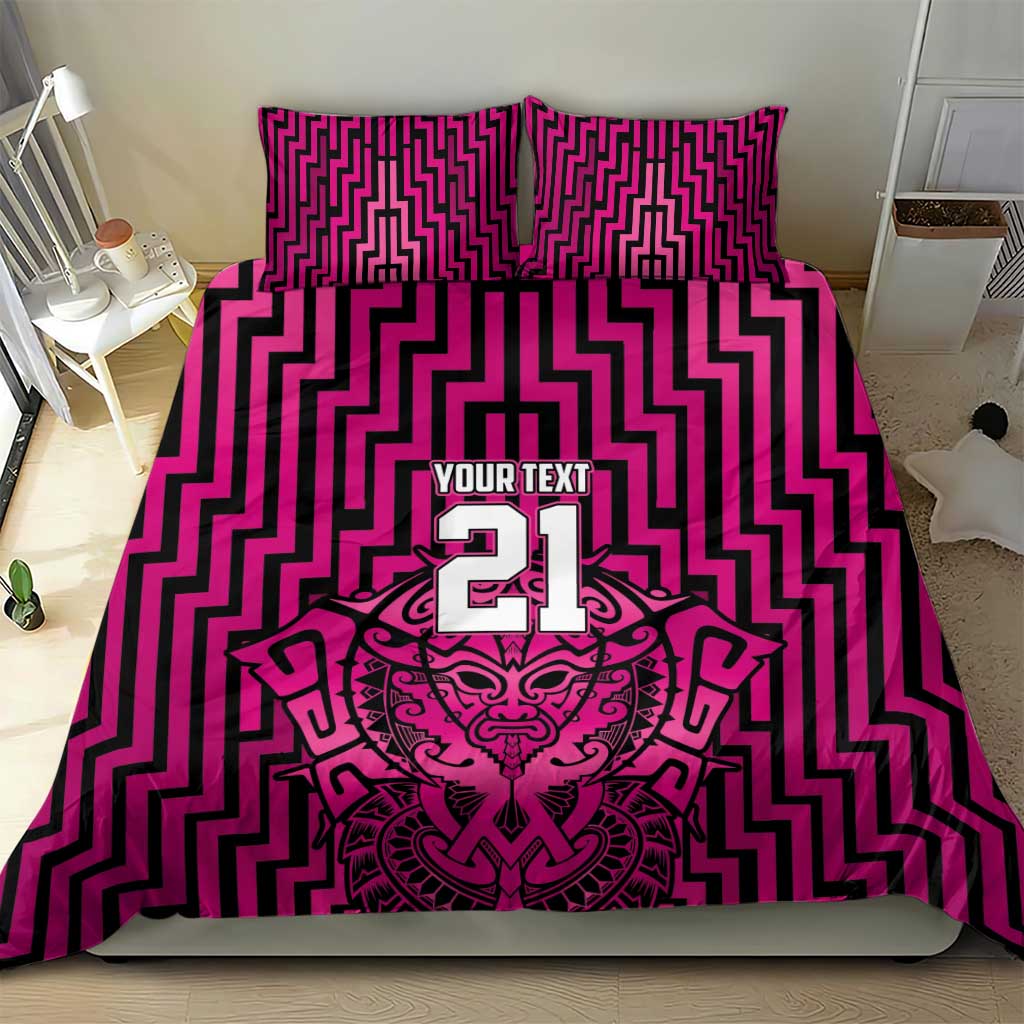 Custom Basketball New Zealand Bedding Set Pink Maori Ta Moko Indigenous - Aussie Hoodie