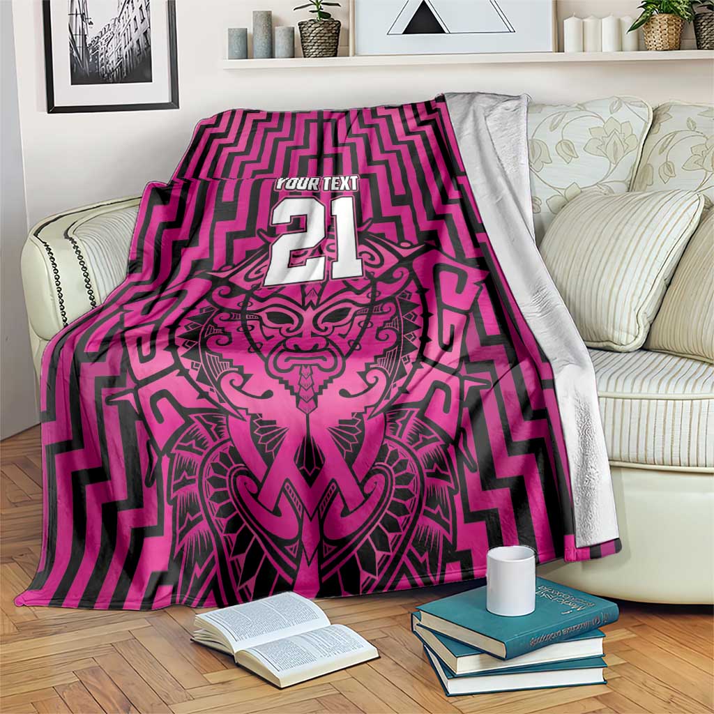 Custom Basketball New Zealand Blanket Pink Maori Ta Moko Indigenous - Aussie Hoodie