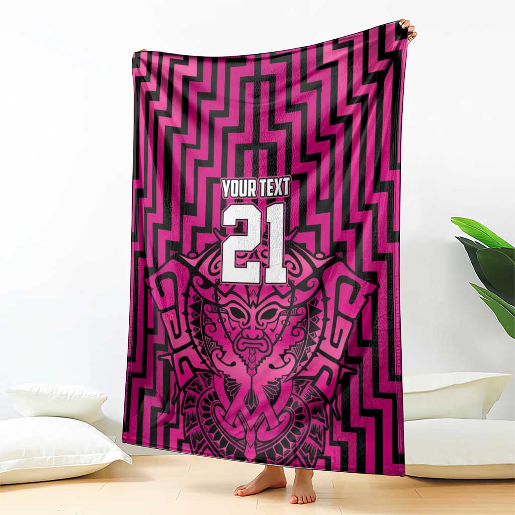 Custom Basketball New Zealand Blanket Pink Maori Ta Moko Indigenous - Aussie Hoodie