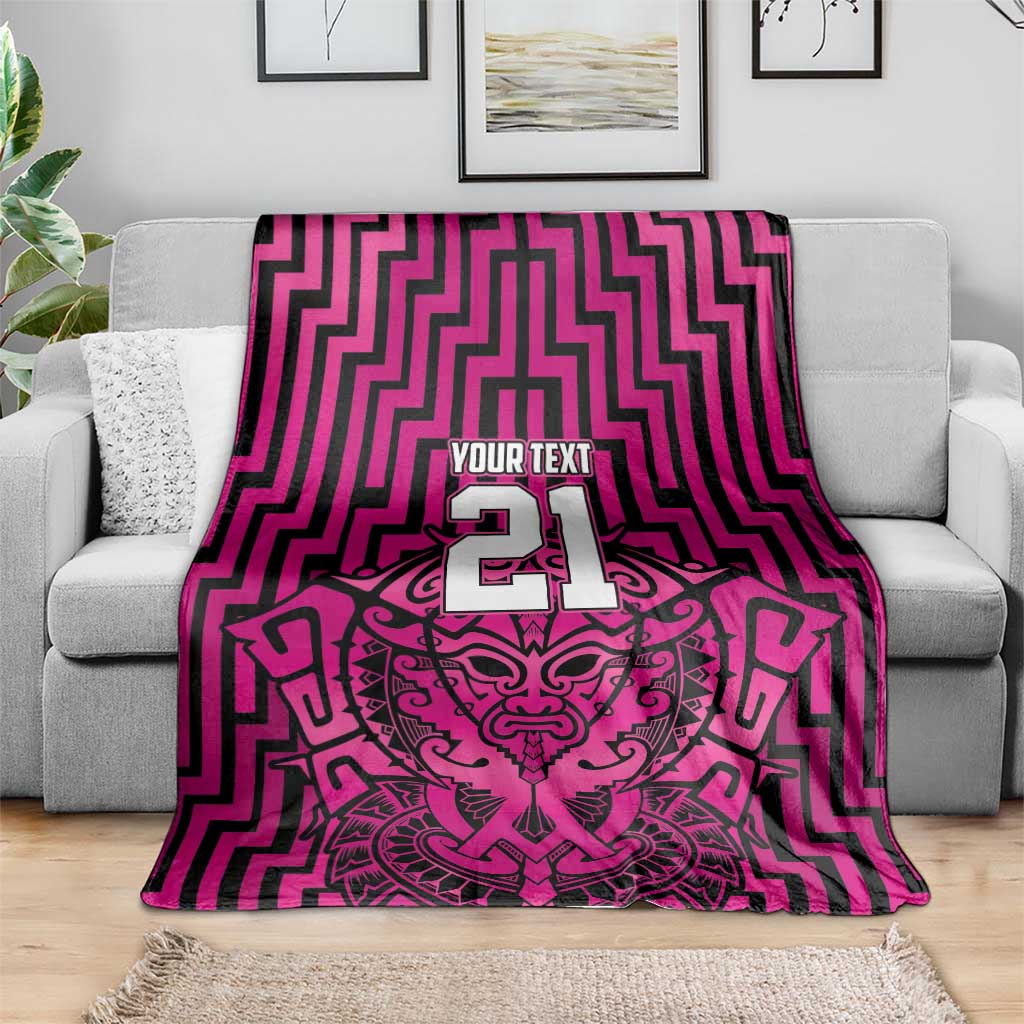 Custom Basketball New Zealand Blanket Pink Maori Ta Moko Indigenous - Aussie Hoodie