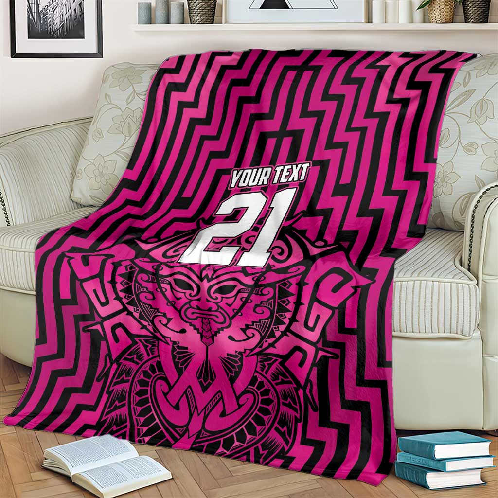 Custom Basketball New Zealand Blanket Pink Maori Ta Moko Indigenous - Aussie Hoodie