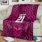 Custom Basketball New Zealand Blanket Pink Maori Ta Moko Indigenous - Aussie Hoodie