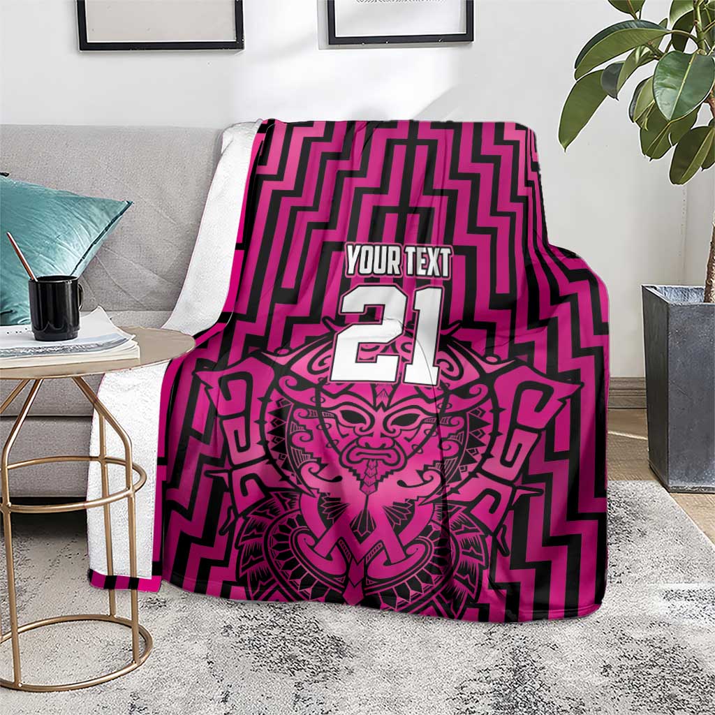 Custom Basketball New Zealand Blanket Pink Maori Ta Moko Indigenous - Aussie Hoodie