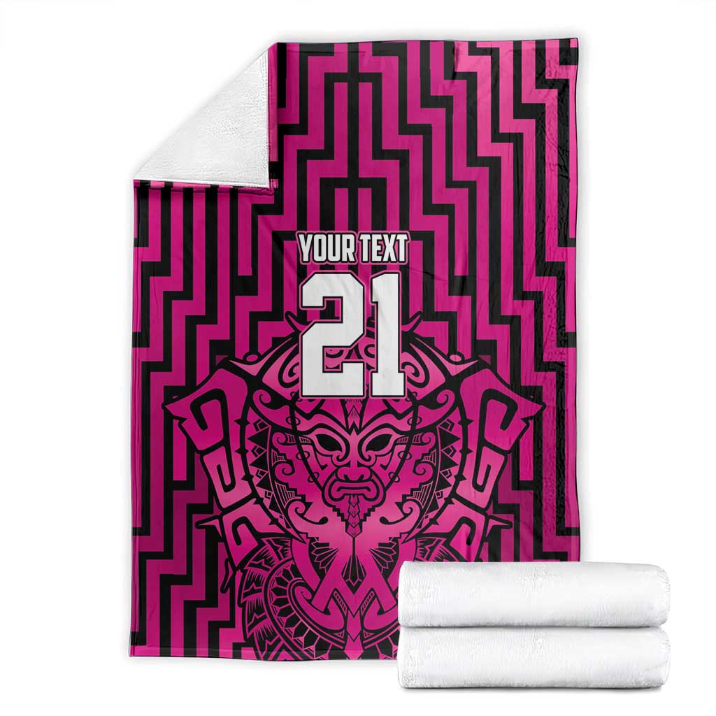 Custom Basketball New Zealand Blanket Pink Maori Ta Moko Indigenous - Aussie Hoodie