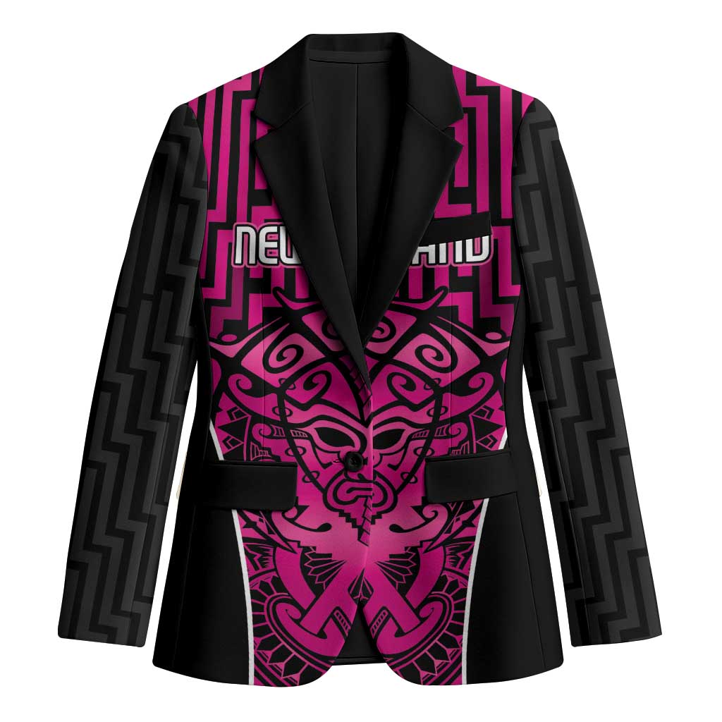 Custom Basketball New Zealand Blazer Pink Maori Ta Moko Indigenous - Aussie Hoodie