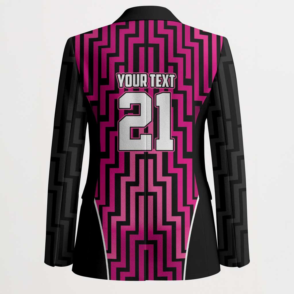 Custom Basketball New Zealand Blazer Pink Maori Ta Moko Indigenous - Aussie Hoodie
