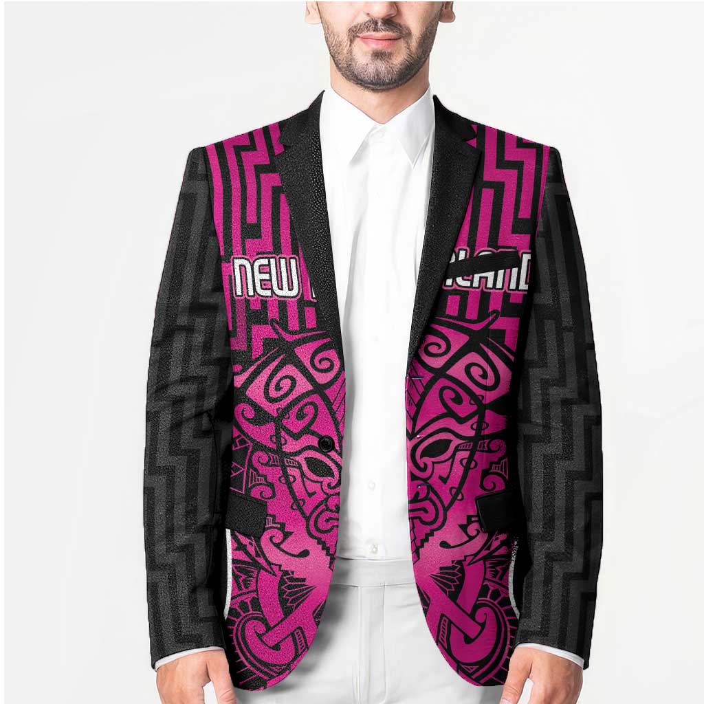 Custom Basketball New Zealand Blazer Pink Maori Ta Moko Indigenous - Aussie Hoodie