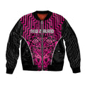 Custom Basketball New Zealand Bomber Jacket Pink Maori Ta Moko Indigenous - Aussie Hoodie