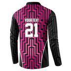 Custom Basketball New Zealand Button Sweatshirt Pink Maori Ta Moko Indigenous - Aussie Hoodie