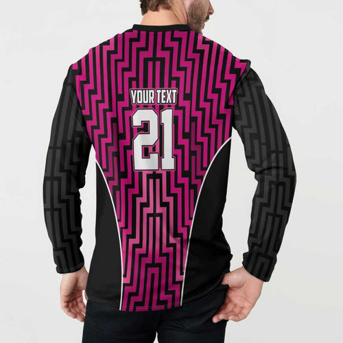 Custom Basketball New Zealand Button Sweatshirt Pink Maori Ta Moko Indigenous - Aussie Hoodie