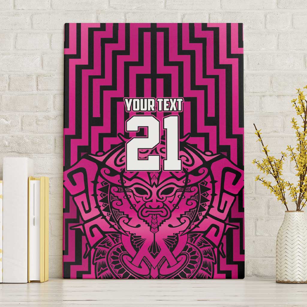 Custom Basketball New Zealand Canvas Wall Art Pink Maori Ta Moko Indigenous - Aussie Hoodie