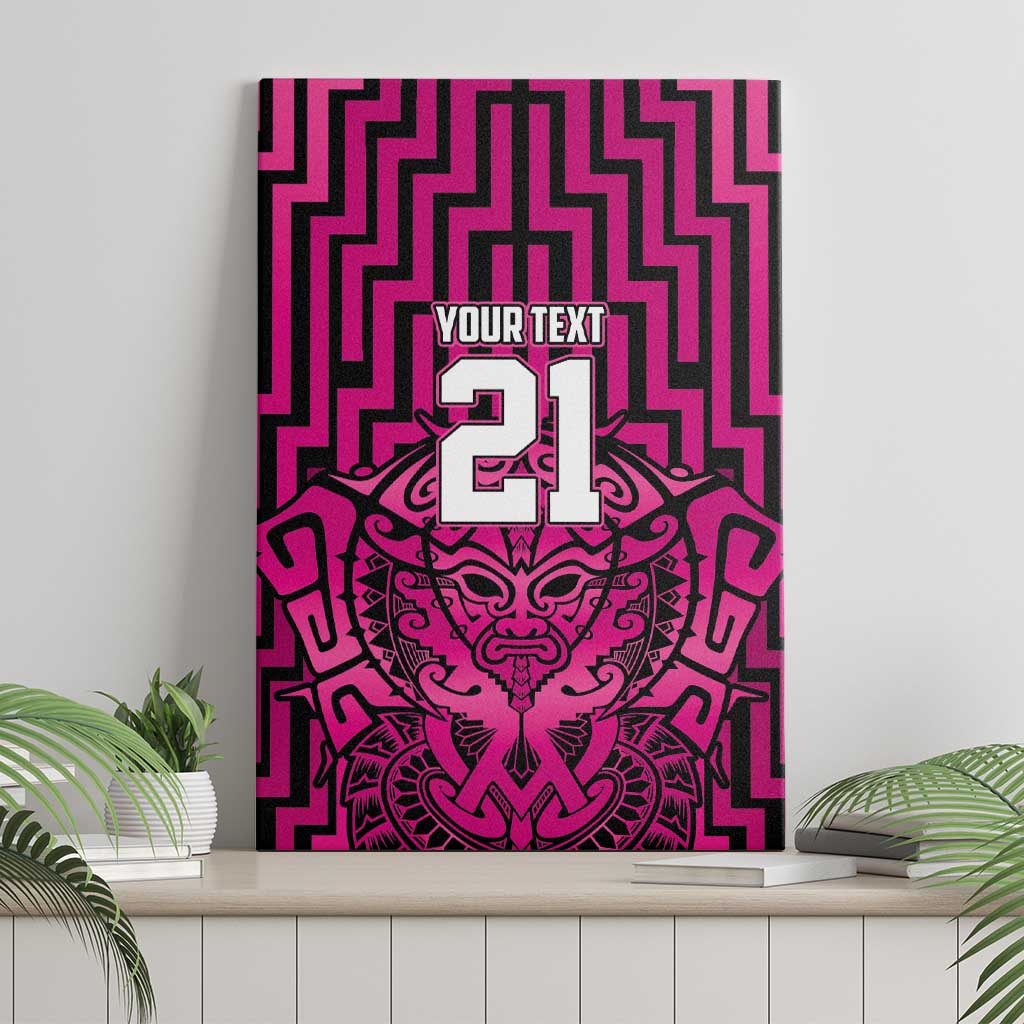 Custom Basketball New Zealand Canvas Wall Art Pink Maori Ta Moko Indigenous - Aussie Hoodie