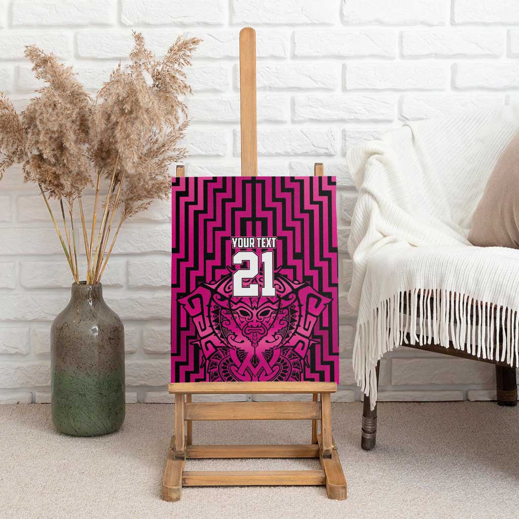 Custom Basketball New Zealand Canvas Wall Art Pink Maori Ta Moko Indigenous - Aussie Hoodie