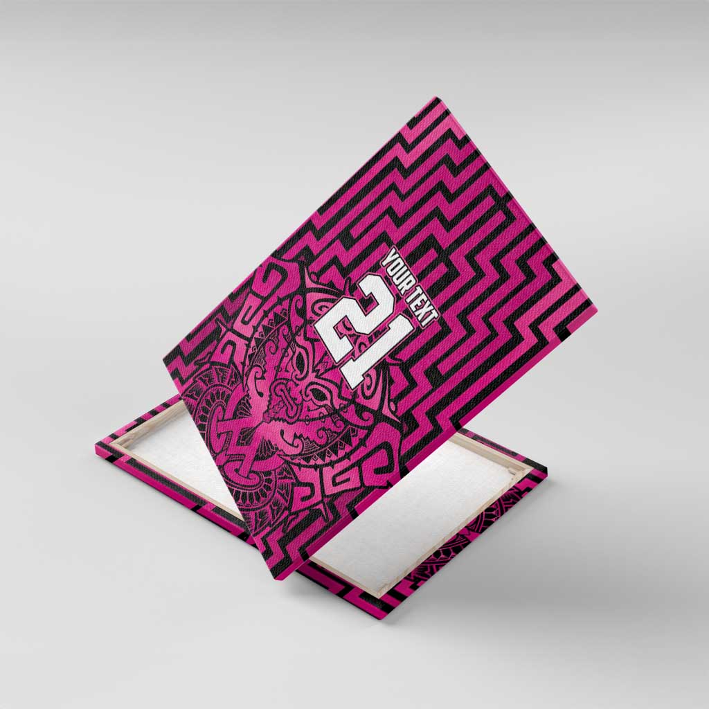 Custom Basketball New Zealand Canvas Wall Art Pink Maori Ta Moko Indigenous - Aussie Hoodie