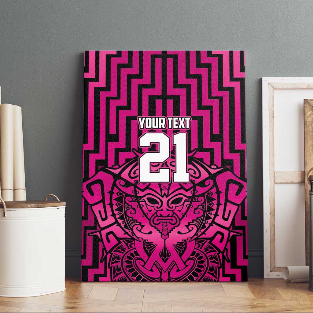 Custom Basketball New Zealand Canvas Wall Art Pink Maori Ta Moko Indigenous - Aussie Hoodie