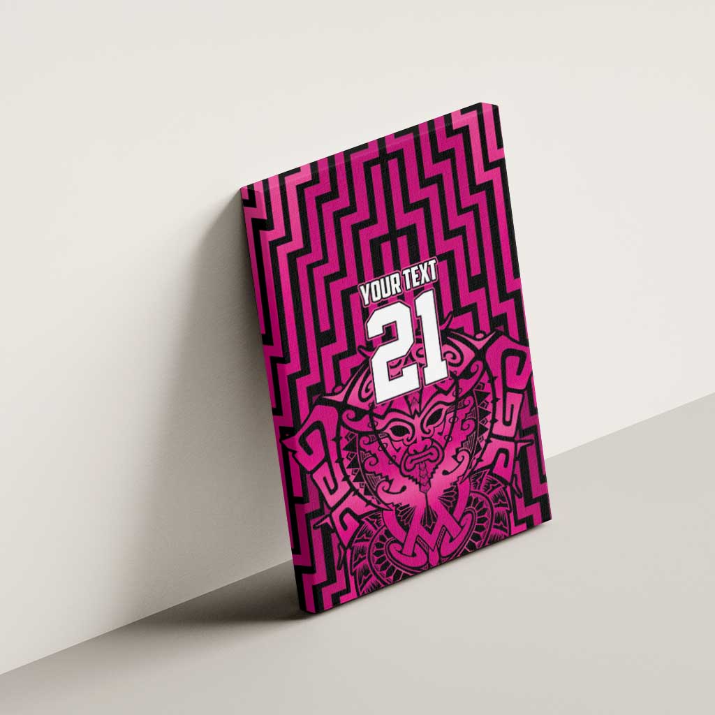 Custom Basketball New Zealand Canvas Wall Art Pink Maori Ta Moko Indigenous - Aussie Hoodie