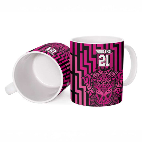 Custom Basketball New Zealand Ceramic Mug Pink Maori Ta Moko Indigenous - Aussie Hoodie