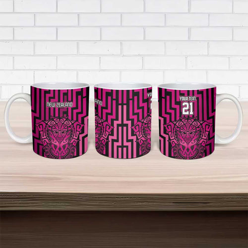 Custom Basketball New Zealand Ceramic Mug Pink Maori Ta Moko Indigenous - Aussie Hoodie