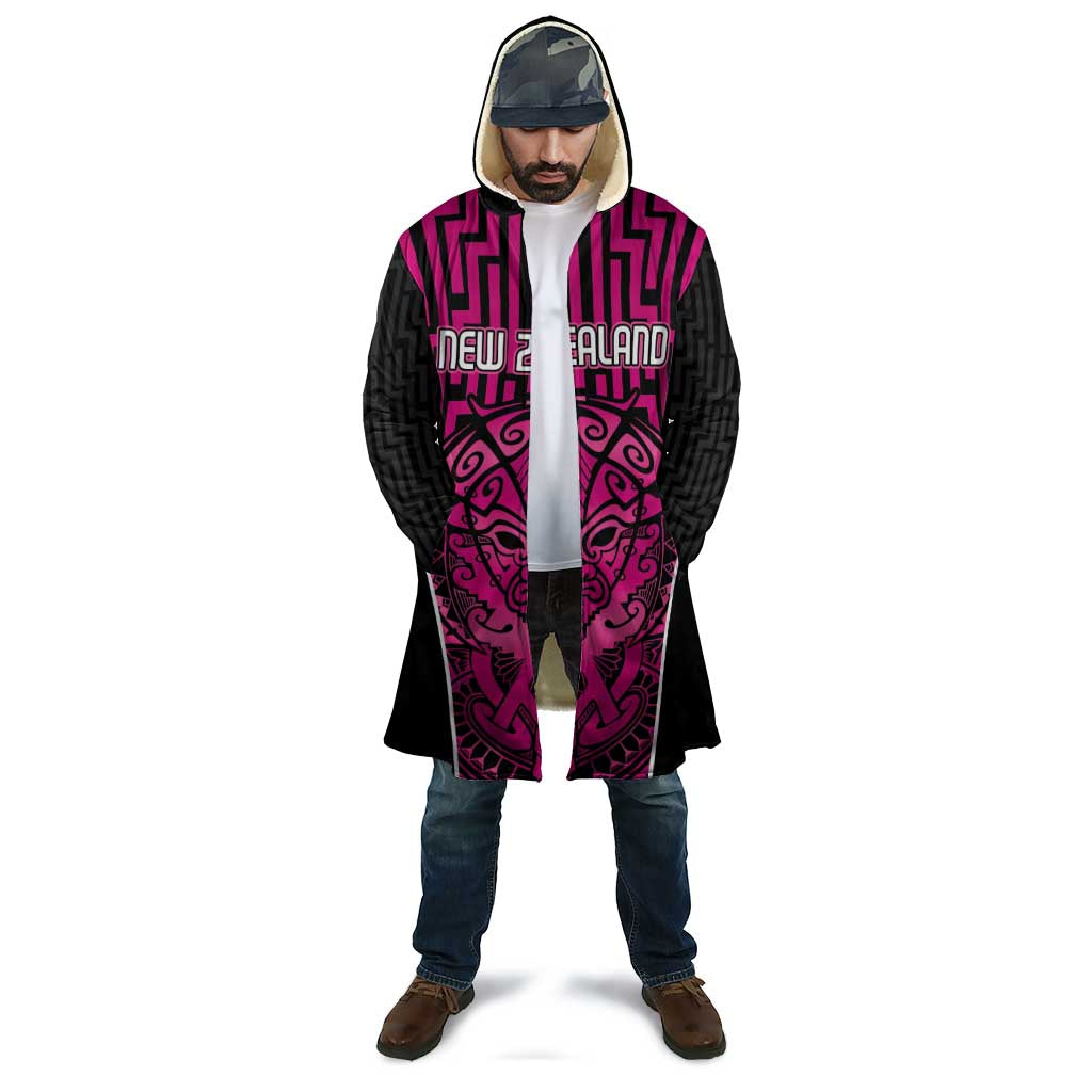 Custom Basketball New Zealand Cloak Pink Maori Ta Moko Indigenous - Aussie Hoodie