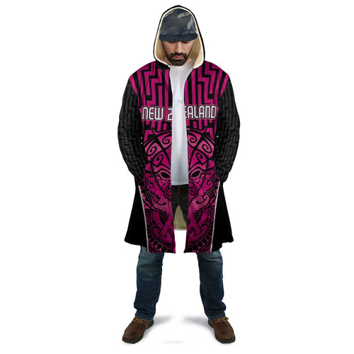 Custom Basketball New Zealand Cloak Pink Maori Ta Moko Indigenous - Aussie Hoodie