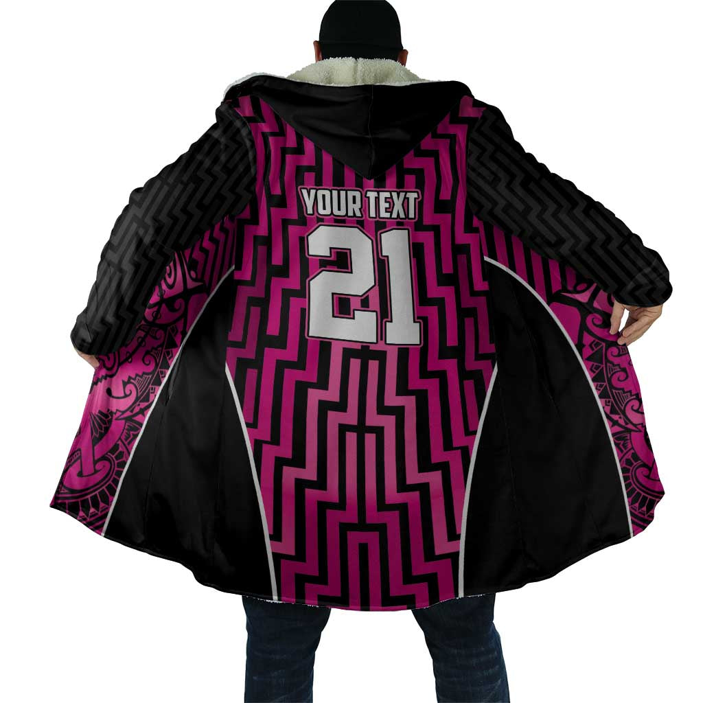 Custom Basketball New Zealand Cloak Pink Maori Ta Moko Indigenous - Aussie Hoodie