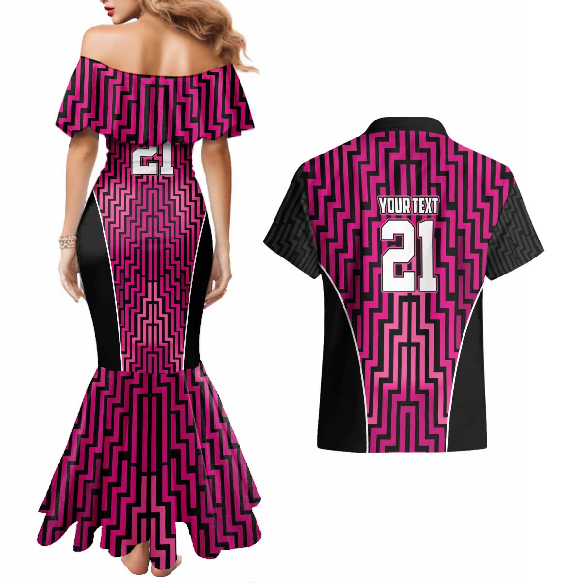 Custom Basketball New Zealand Couples Matching Mermaid Dress and Hawaiian Shirt Pink Maori Ta Moko Indigenous - Aussie Hoodie