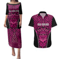 Custom Basketball New Zealand Couples Matching Puletasi and Hawaiian Shirt Pink Maori Ta Moko Indigenous - Aussie Hoodie