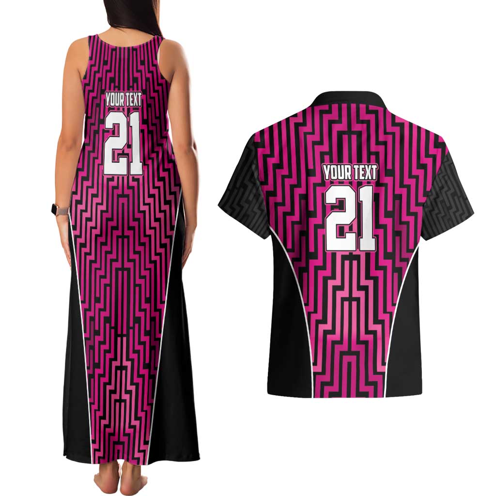 Custom Basketball New Zealand Couples Matching Tank Maxi Dress and Hawaiian Shirt Pink Maori Ta Moko Indigenous - Aussie Hoodie