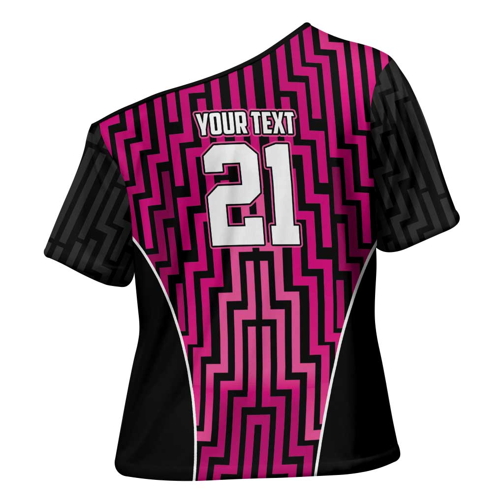 Custom Basketball New Zealand Cross Shoulder Shirt Pink Maori Ta Moko Indigenous - Aussie Hoodie