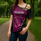 Custom Basketball New Zealand Cross Shoulder Shirt Pink Maori Ta Moko Indigenous - Aussie Hoodie