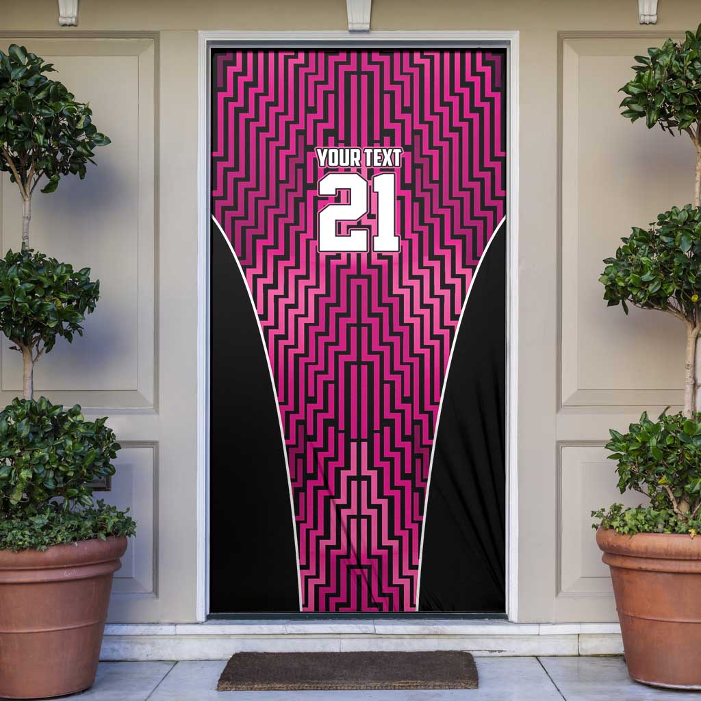 Custom Basketball New Zealand Door Cover Pink Maori Ta Moko Indigenous - Aussie Hoodie