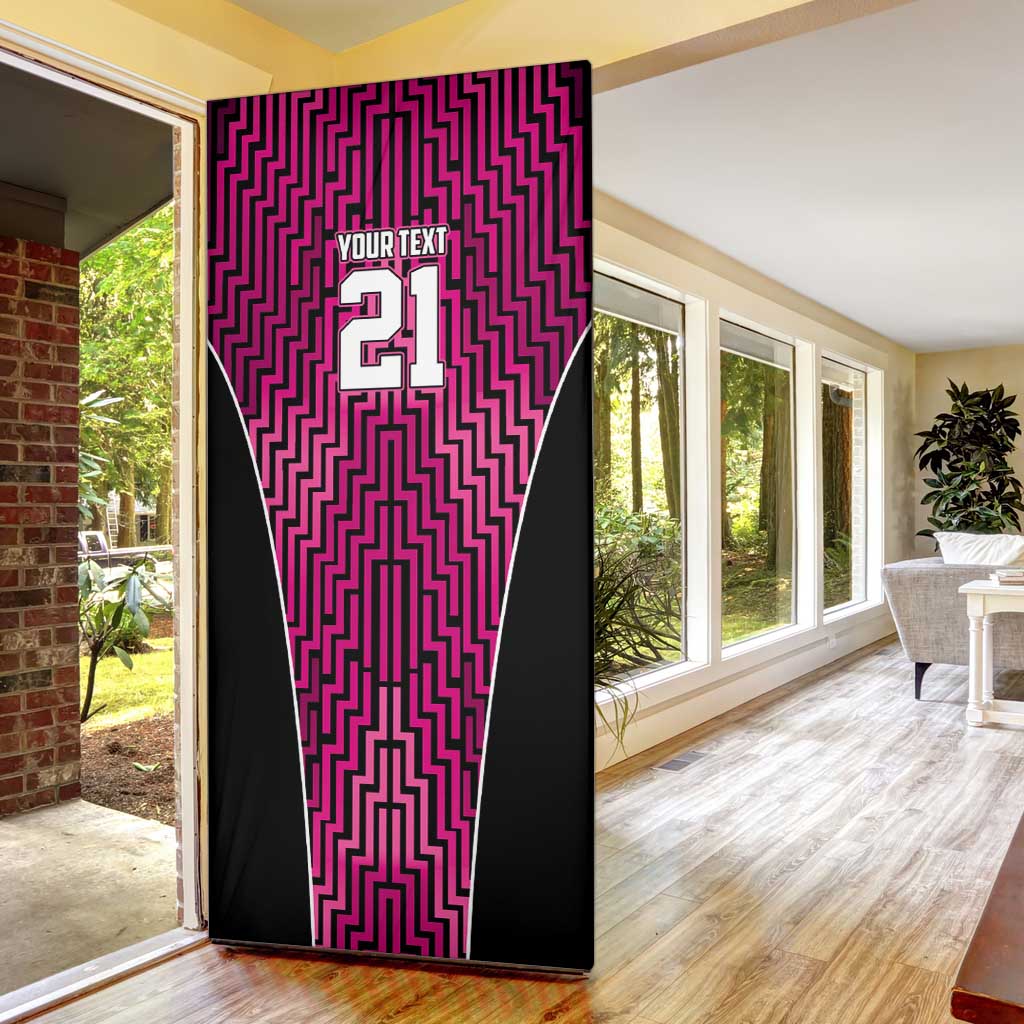 Custom Basketball New Zealand Door Cover Pink Maori Ta Moko Indigenous - Aussie Hoodie