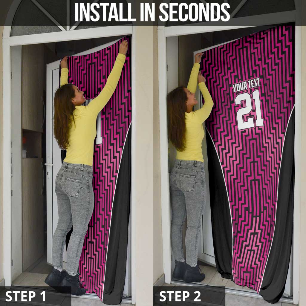 Custom Basketball New Zealand Door Cover Pink Maori Ta Moko Indigenous - Aussie Hoodie