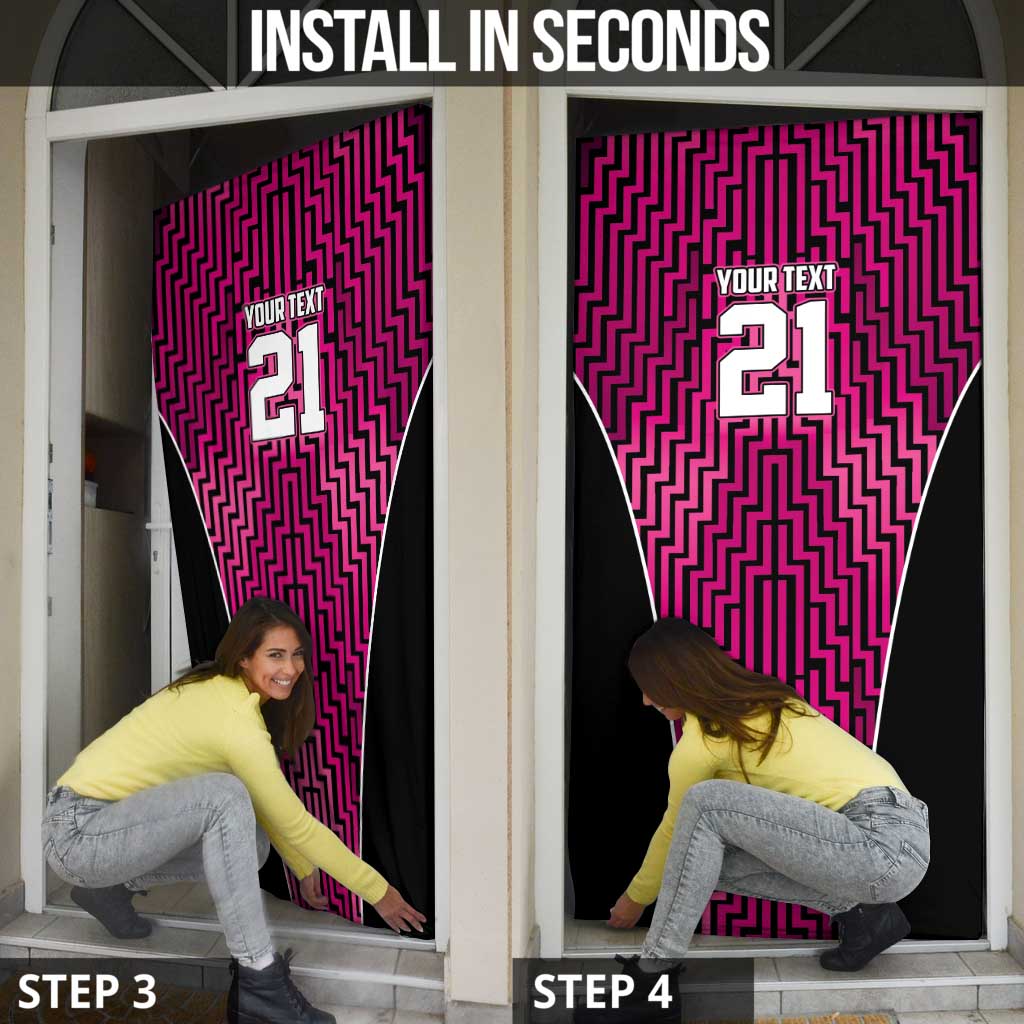 Custom Basketball New Zealand Door Cover Pink Maori Ta Moko Indigenous - Aussie Hoodie