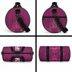 Custom Basketball New Zealand Duffle Bag Pink Maori Ta Moko Indigenous