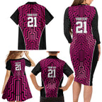 Custom Basketball New Zealand Family Matching Long Sleeve Bodycon Dress and Hawaiian Shirt Pink Maori Ta Moko Indigenous - Aussie Hoodie