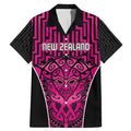 Custom Basketball New Zealand Family Matching Mermaid Dress and Hawaiian Shirt Pink Maori Ta Moko Indigenous - Aussie Hoodie