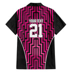 Custom Basketball New Zealand Family Matching Off The Shoulder Long Sleeve Dress and Hawaiian Shirt Pink Maori Ta Moko Indigenous - Aussie Hoodie