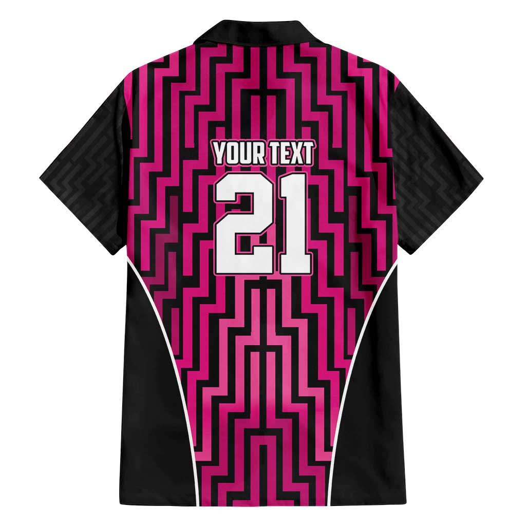 Custom Basketball New Zealand Family Matching Off Shoulder Maxi Dress and Hawaiian Shirt Pink Maori Ta Moko Indigenous - Aussie Hoodie