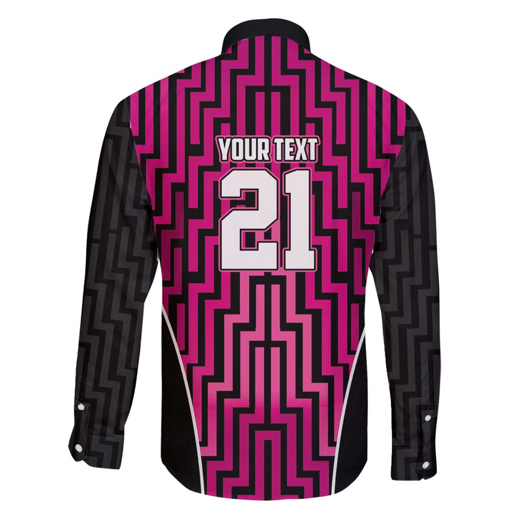 Custom Basketball New Zealand Family Matching Off Shoulder Maxi Dress and Hawaiian Shirt Pink Maori Ta Moko Indigenous - Aussie Hoodie