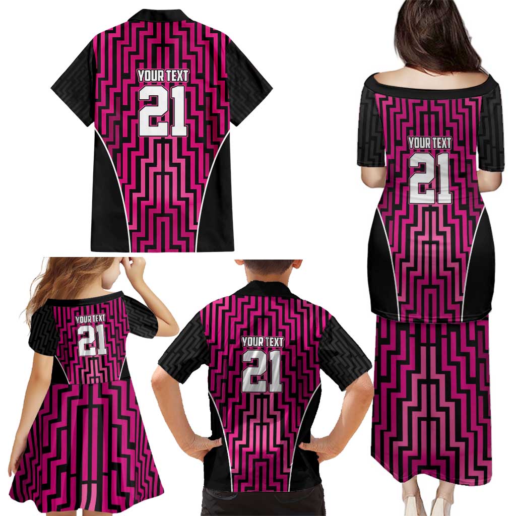 Custom Basketball New Zealand Family Matching Puletasi and Hawaiian Shirt Pink Maori Ta Moko Indigenous - Aussie Hoodie
