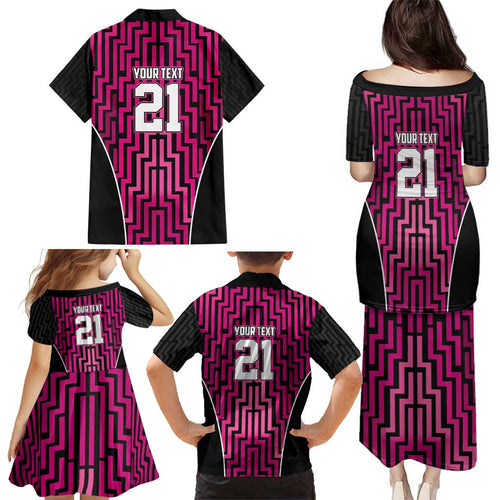 Custom Basketball New Zealand Family Matching Puletasi and Hawaiian Shirt Pink Maori Ta Moko Indigenous - Aussie Hoodie