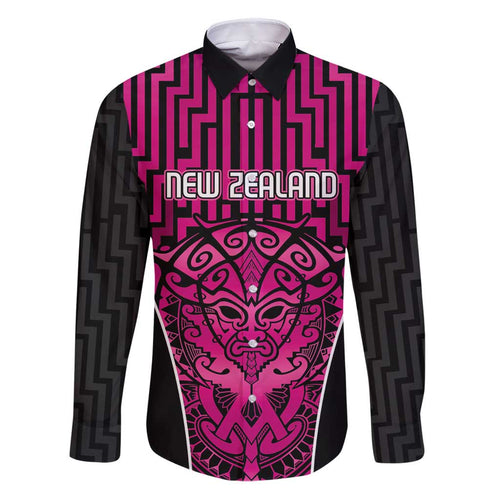 Custom Basketball New Zealand Family Matching Puletasi and Hawaiian Shirt Pink Maori Ta Moko Indigenous - Aussie Hoodie
