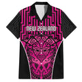 Custom Basketball New Zealand Family Matching Short Sleeve Bodycon Dress and Hawaiian Shirt Pink Maori Ta Moko Indigenous - Aussie Hoodie