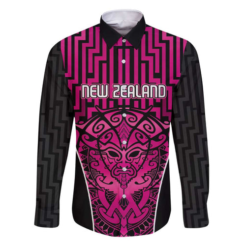 Custom Basketball New Zealand Family Matching Short Sleeve Bodycon Dress and Hawaiian Shirt Pink Maori Ta Moko Indigenous - Aussie Hoodie